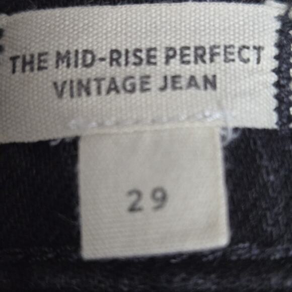 Madewell Jeans Womens 29 Mid Rise Perfect Vintage Black Cropped Normcore Stretch - Picture 9 of 14